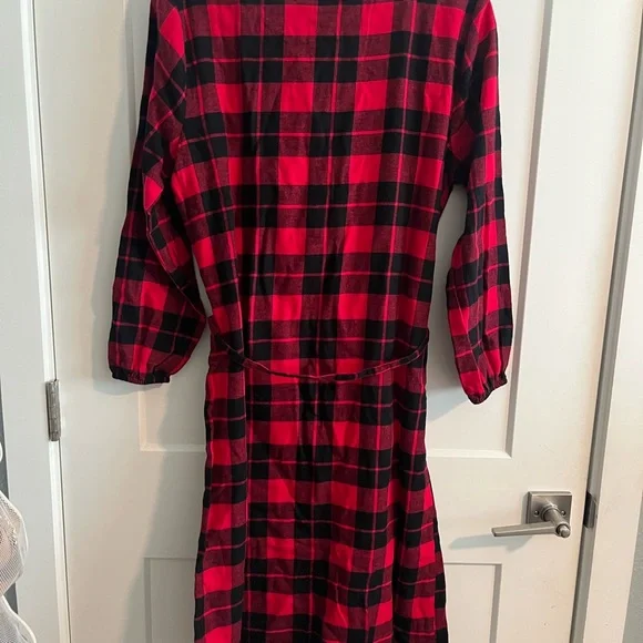 Red and Black Plaid Long Sleeve Dress Matching Family Outfit - Picture 5 of 5